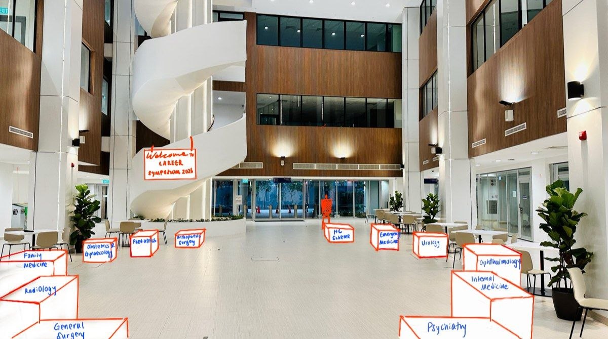 The atrium venue where the symposium booths will be set up